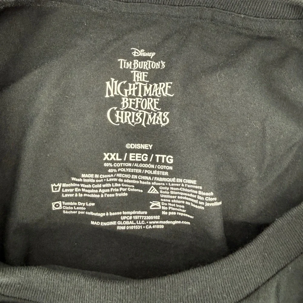 Disney The‎ Nightmare Before Christmas Jack Skellington Graphic T Shirt Mens XXL